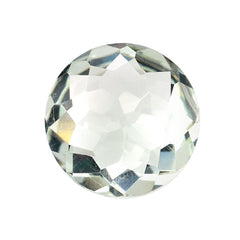 GREEN AMETHYST IRREGULAR CUT BRIOLETTE ROUND (C-2/CLEAN) 12.00MM 4.98 Cts.
