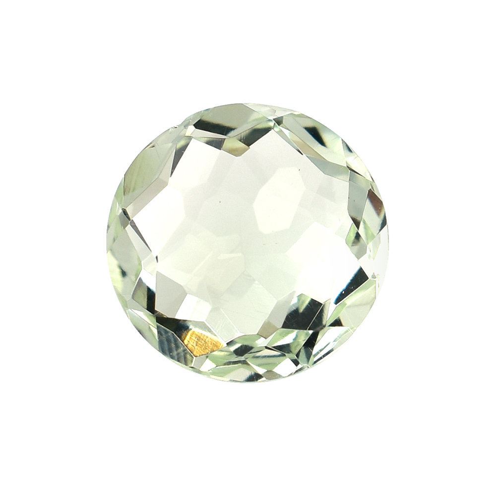 GREEN AMETHYST IRREGULAR CUT BRIOLETTE ROUND (C-2/CLEAN) 10.00MM 3.02 Cts.