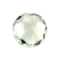 GREEN AMETHYST IRREGULAR CUT BRIOLETTE ROUND (C-2/CLEAN) 10.00MM 3.02 Cts.