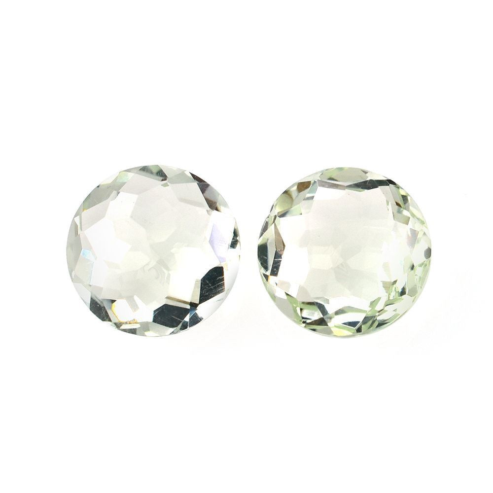 GREEN AMETHYST IRREGULAR CUT BRIOLETTE ROUND (C-2/CLEAN) 10.00MM 3.02 Cts.