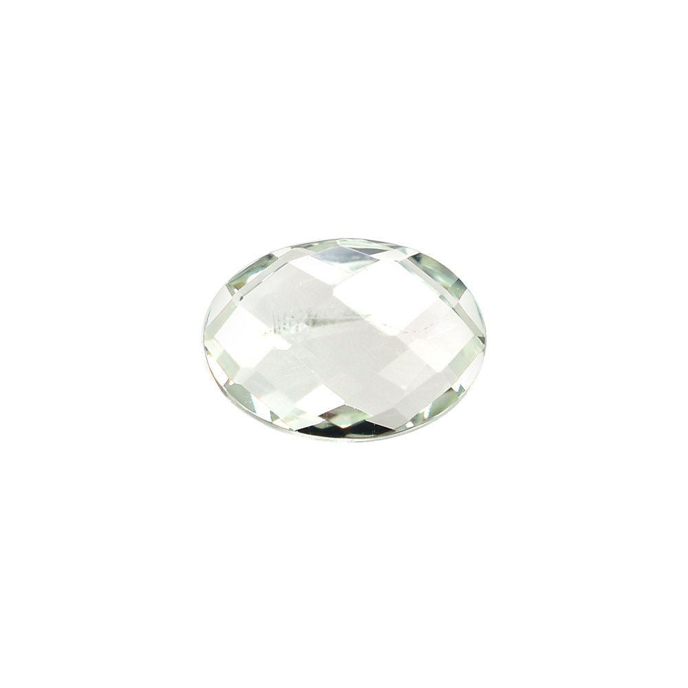 GREEN AMETHYST CHECKER CUT BRIOLETTE OVAL (C-3/SI) 7X5MM 0.75 Cts.
