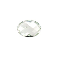 GREEN AMETHYST CHECKER CUT BRIOLETTE OVAL (C-3/SI) 7X5MM 0.75 Cts.