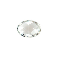 GREEN AMETHYST CHECKER CUT BRIOLETTE OVAL (C-3/CLEAN) 7X5MM 0.68 Cts.