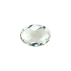 GREEN AMETHYST CHECKER CUT BRIOLETTE OVAL (C-1/CLEAN) 7X5MM 0.73 Cts.