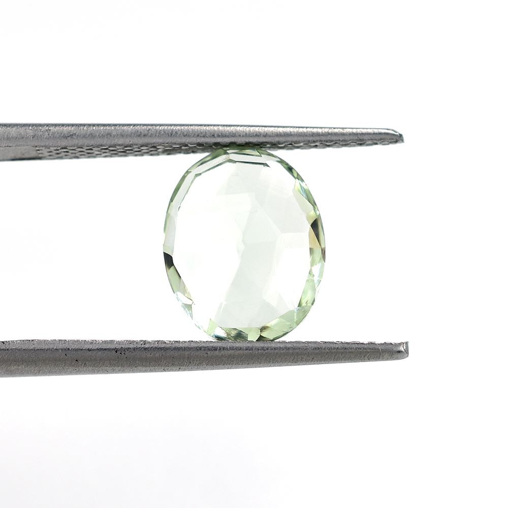 GREEN AMETHYST ROSE CUT BRIOLETTE OVAL (C3/CLEAN) 10.00X8.00 MM 2.22 Cts.