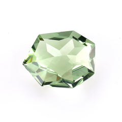 GREEN AMETHYST FREEFORM FACTED TOP (GEMSTONE BACK)FREE FORM (SPECIAL)(CLEAN) 18.60X15.00 MM 13.72 Cts.
