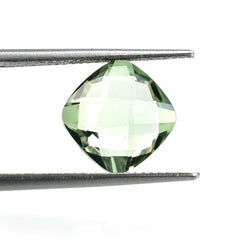 GREEN AMETHYST CHECKER BRIOLETTE CUSHION (SPECIAL) (CLEAN) 10.00X10.00 MM 3.68 Cts.