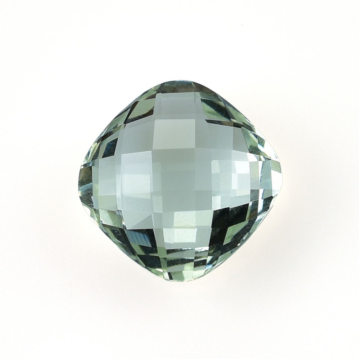GREEN AMETHYST CHECKER BRIOLETTE CUSHION SRC (C-1)(CLEAN) 10.00X10.00 MM 6.40 Cts.