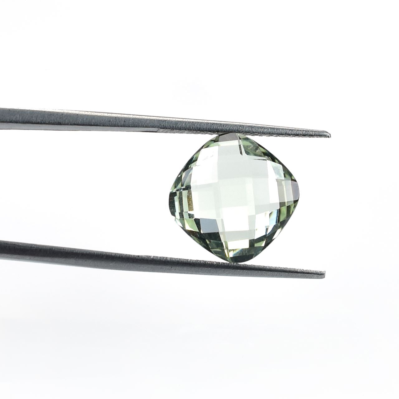 GREEN AMETHYST CHECKER BRIOLETTE CUSHION SRC (C-1)(CLEAN) 10.00X10.00 MM 6.40 Cts.