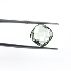 GREEN AMETHYST CHECKER BRIOLETTE CUSHION SRC (C-1)(CLEAN) 10.00X10.00 MM 6.40 Cts.
