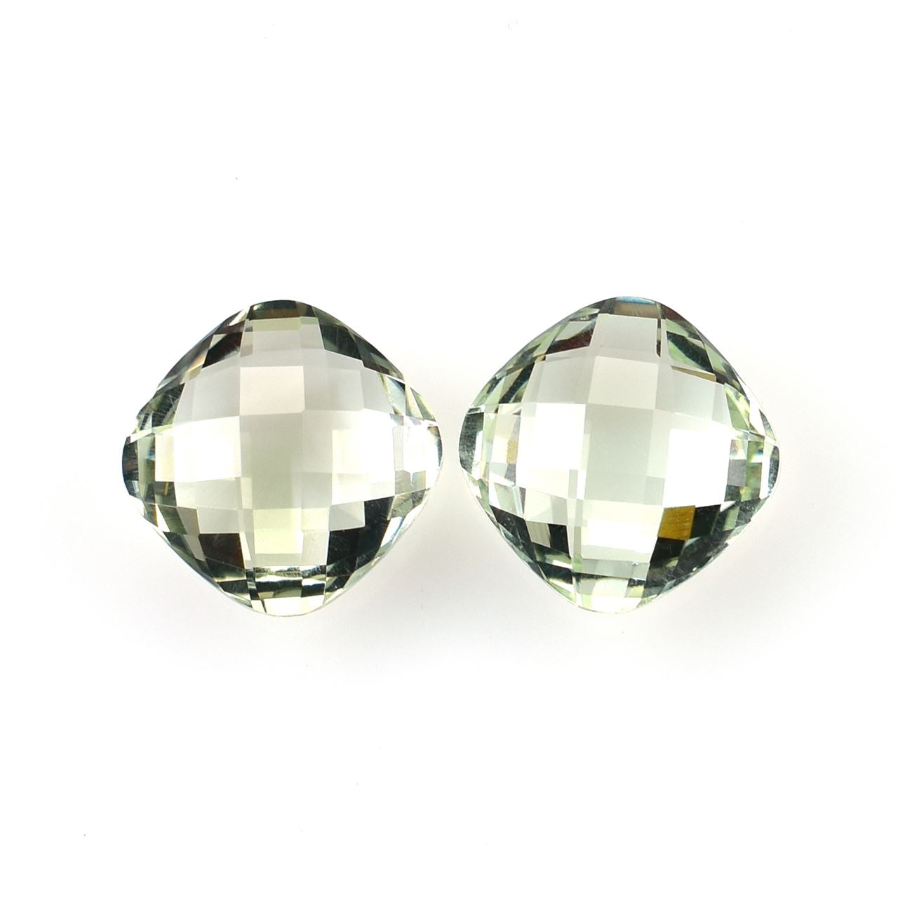 GREEN AMETHYST CHECKER BRIOLETTE CUSHION SRC (C-1)(CLEAN) 10.00X10.00 MM 6.40 Cts.