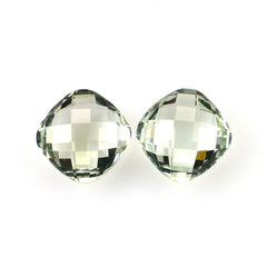 GREEN AMETHYST CHECKER BRIOLETTE CUSHION SRC (C-1)(CLEAN) 10.00X10.00 MM 6.40 Cts.