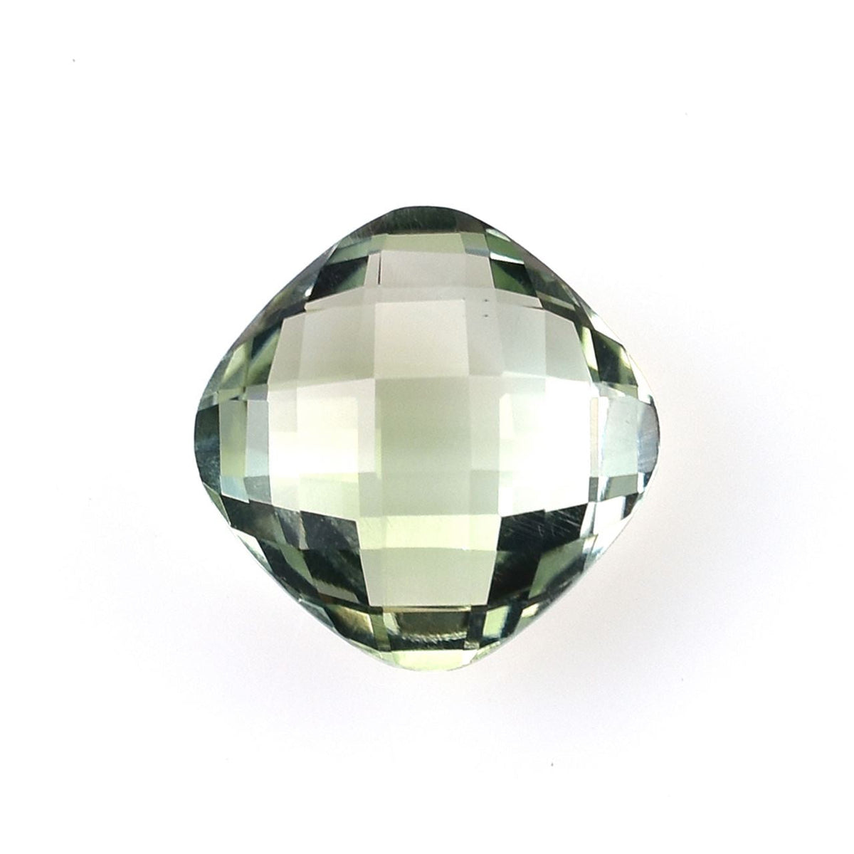 GREEN AMETHYST CHECKER BRIOLETTE CUSHION (SPECIAL) (CLEAN) 10.00X10.00 MM 6.15 Cts.