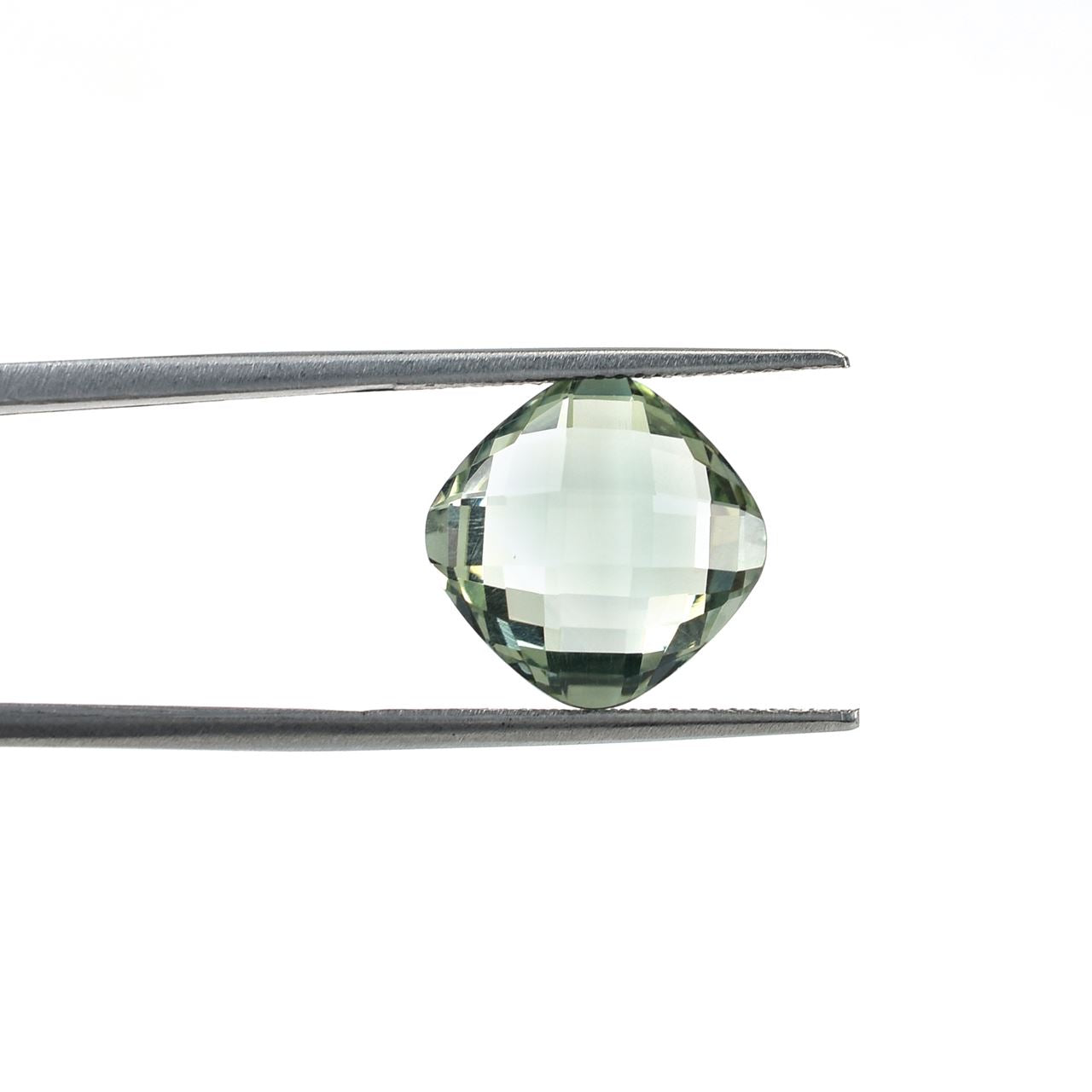 GREEN AMETHYST CHECKER BRIOLETTE CUSHION (SPECIAL) (CLEAN) 10.00X10.00 MM 6.15 Cts.