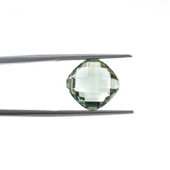 GREEN AMETHYST CHECKER BRIOLETTE CUSHION (SPECIAL) (CLEAN) 10.00X10.00 MM 6.15 Cts.