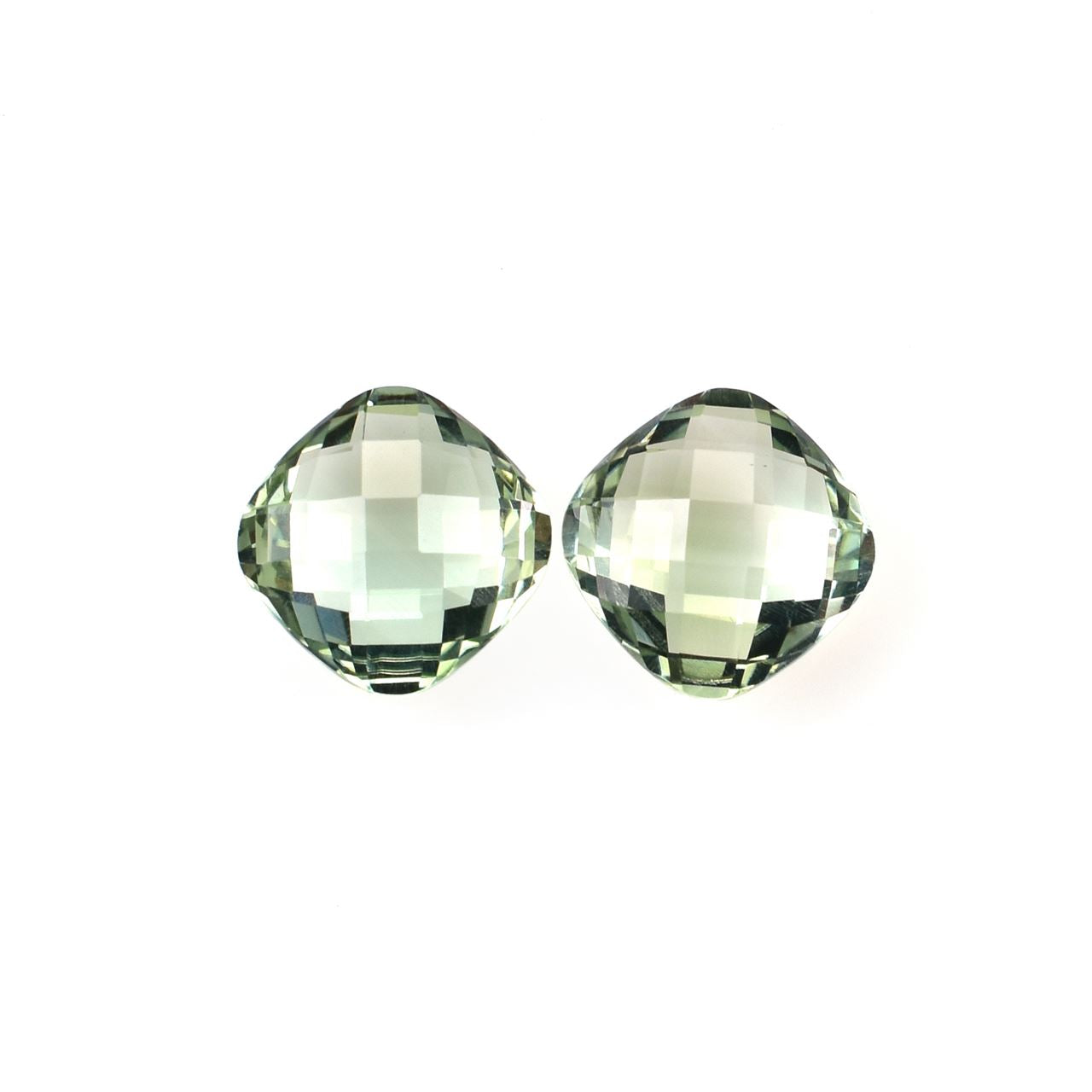 GREEN AMETHYST CHECKER BRIOLETTE CUSHION (SPECIAL) (CLEAN) 10.00X10.00 MM 6.15 Cts.