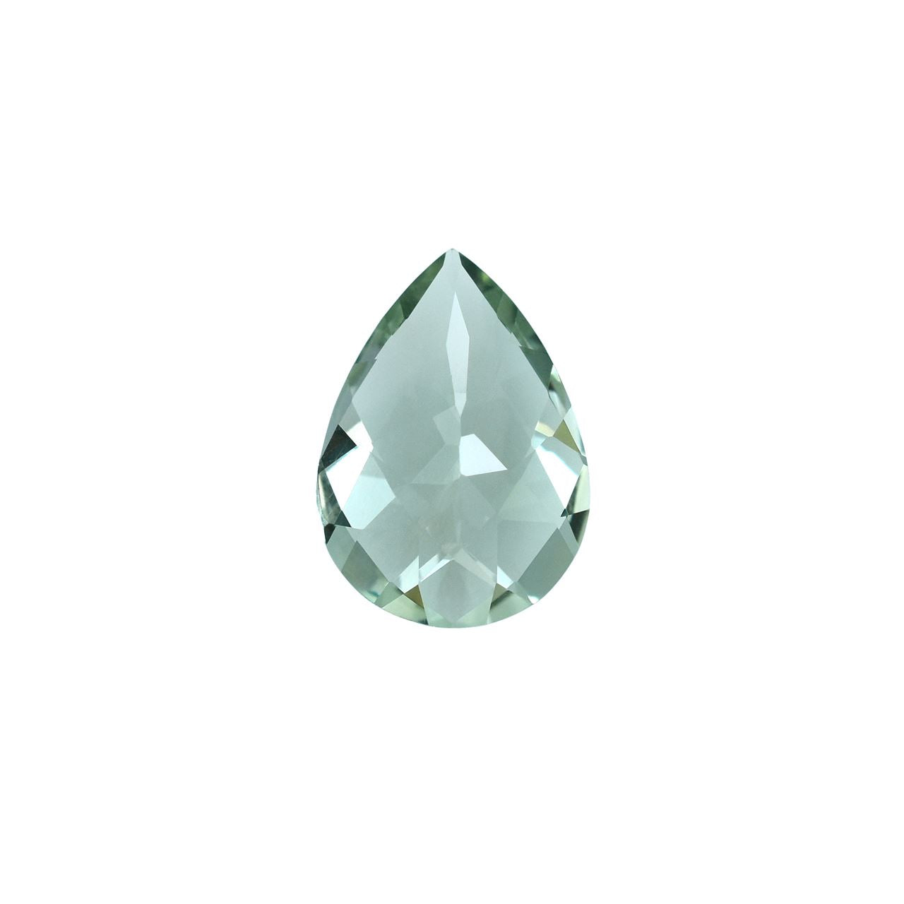 GREEN AMETHYST CHECKER CUT TOP PEAR (SPECIAL)(CLEAN) 14.00X10.00 MM 4.20 Cts.