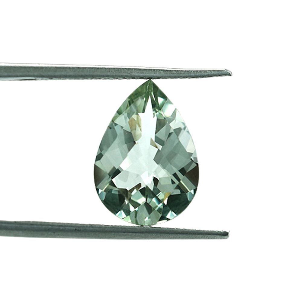 GREEN AMETHYST CHECKER CUT TOP PEAR (SPECIAL)(CLEAN) 14.00X10.00 MM 4.20 Cts.
