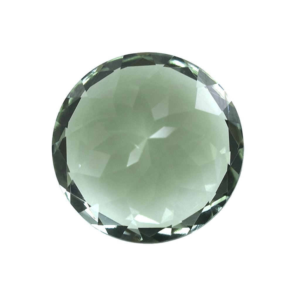 GREEN AMETHYST CUT ROUND (C-1)(CLEAN) 14.00X14.00 MM 9.75 Cts.