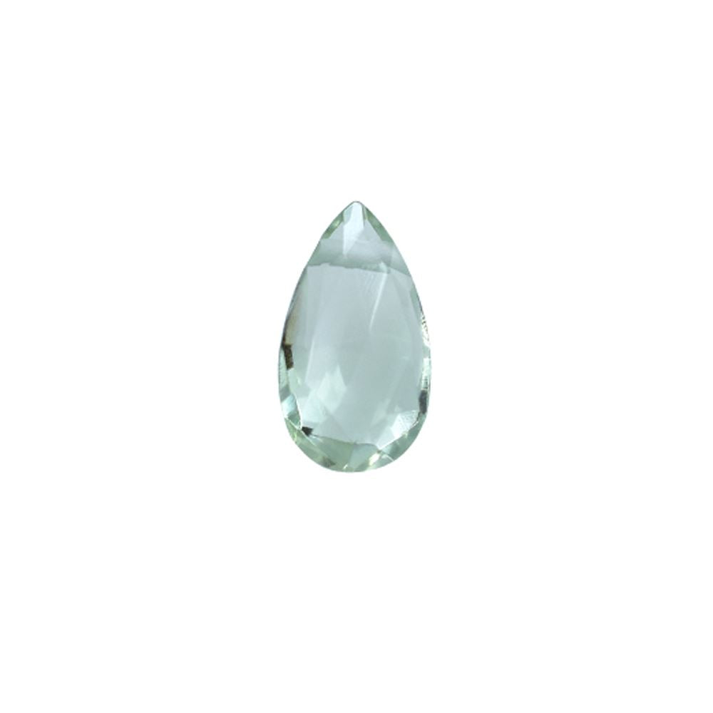 GREEN AMETHYST ROSE CUT BRIOLETTE PEAR (C-2)(CLEAN)(SIDE _DRILL_0.80MM)9.00X5.00 MM 1.12 Cts.