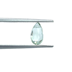 GREEN AMETHYST ROSE CUT BRIOLETTE PEAR (C-2)(CLEAN)(SIDE _DRILL_0.80MM)9.00X5.00 MM 1.12 Cts.