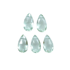 GREEN AMETHYST ROSE CUT BRIOLETTE PEAR (C-2)(CLEAN)(SIDE _DRILL_0.80MM)9.00X5.00 MM 1.12 Cts.