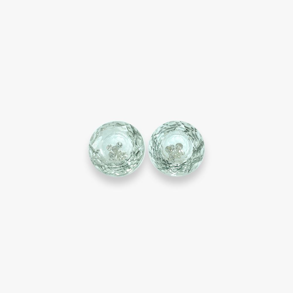 GREEN AMETHYST (WITH INSIDE DIAMOND) CUT ROUND 7.00X7.00 MM 1.10 Cts.