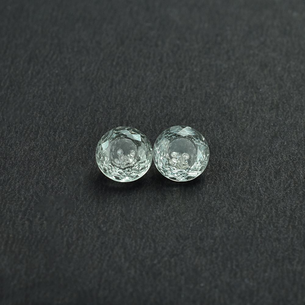 GREEN AMETHYST (WITH INSIDE DIAMOND) CUT ROUND 7.00X7.00 MM 1.10 Cts.