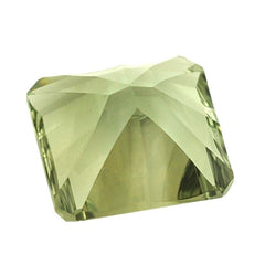 GREEN AMETHYST ASSCHER CONCAVE SQUARE OCTAGON 14MM 11.69 Cts.