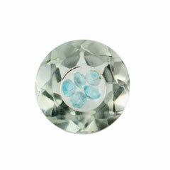 GREEN AMETHYST ON TOP CRYSTAL AT BACK CUT ROUND 8MM 1.85 Cts.
