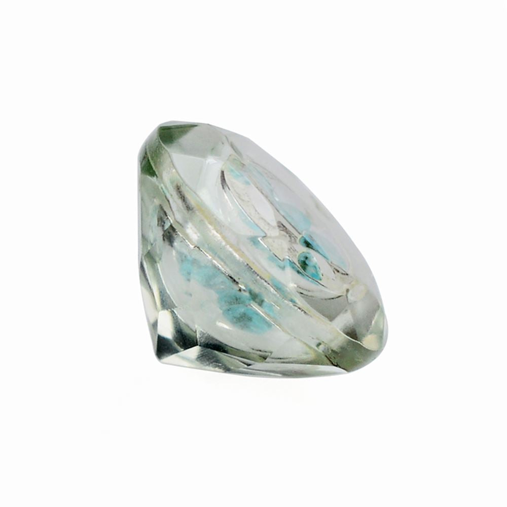 GREEN AMETHYST ON TOP CRYSTAL AT BACK CUT ROUND 8MM 1.85 Cts.