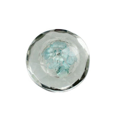 GREEN AMETHYST ON TOP CRYSTAL AT BACK CUT ROUND 8MM 1.85 Cts.