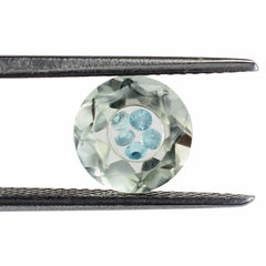 GREEN AMETHYST ON TOP CRYSTAL AT BACK CUT ROUND 8MM 1.85 Cts.