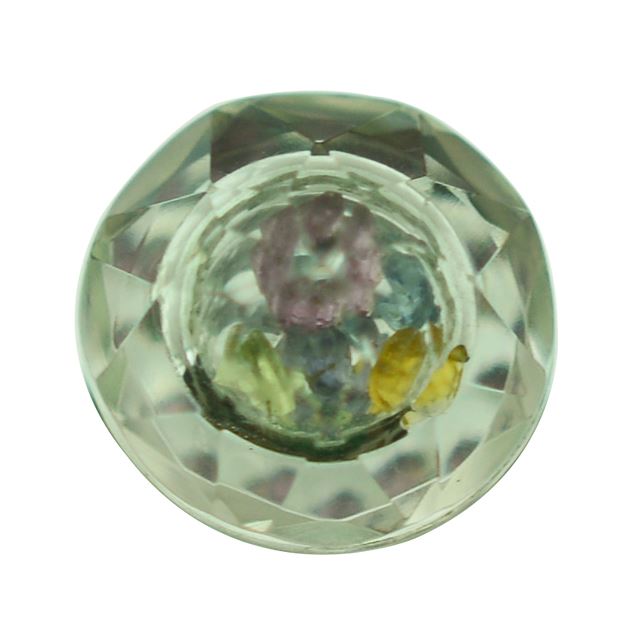 GREEN AMETHYST ON TOP CRYSTAL AT BACK CUT ROUND 8MM 1.83 Cts.