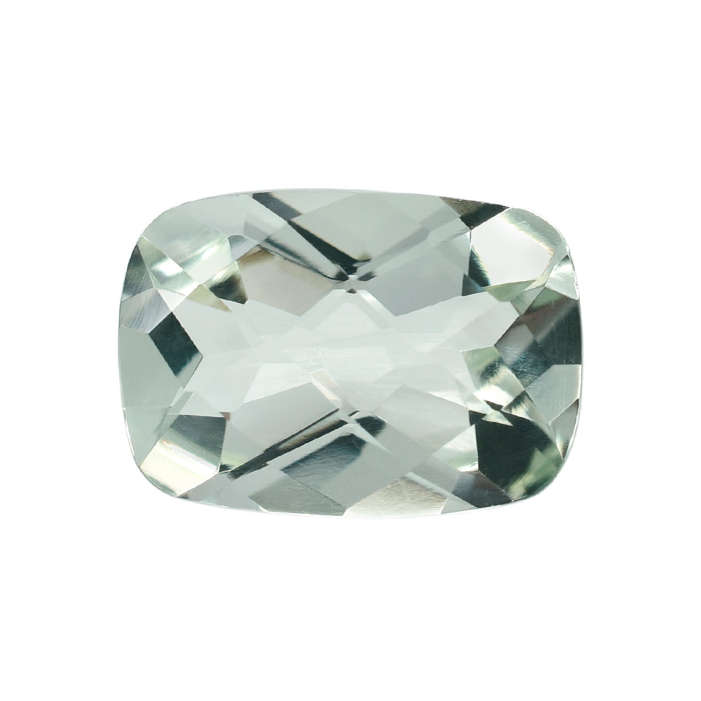 GREEN AMETHYST CHECKER CUT CUSHION 14X10MM 6.15 Cts.
