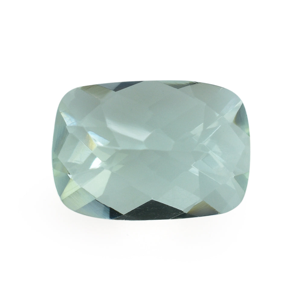 GREEN AMETHYST CHECKER CUT CUSHION 14X10MM 6.15 Cts.