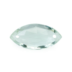 GREEN AMETHYST ROSE CUT BRIOLETTE MARQUISE (TWO FULL DRILL) 16X8MM 4.03 Cts.