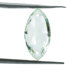GREEN AMETHYST ROSE CUT BRIOLETTE MARQUISE (TWO FULL DRILL) 16X8MM 4.03 Cts.