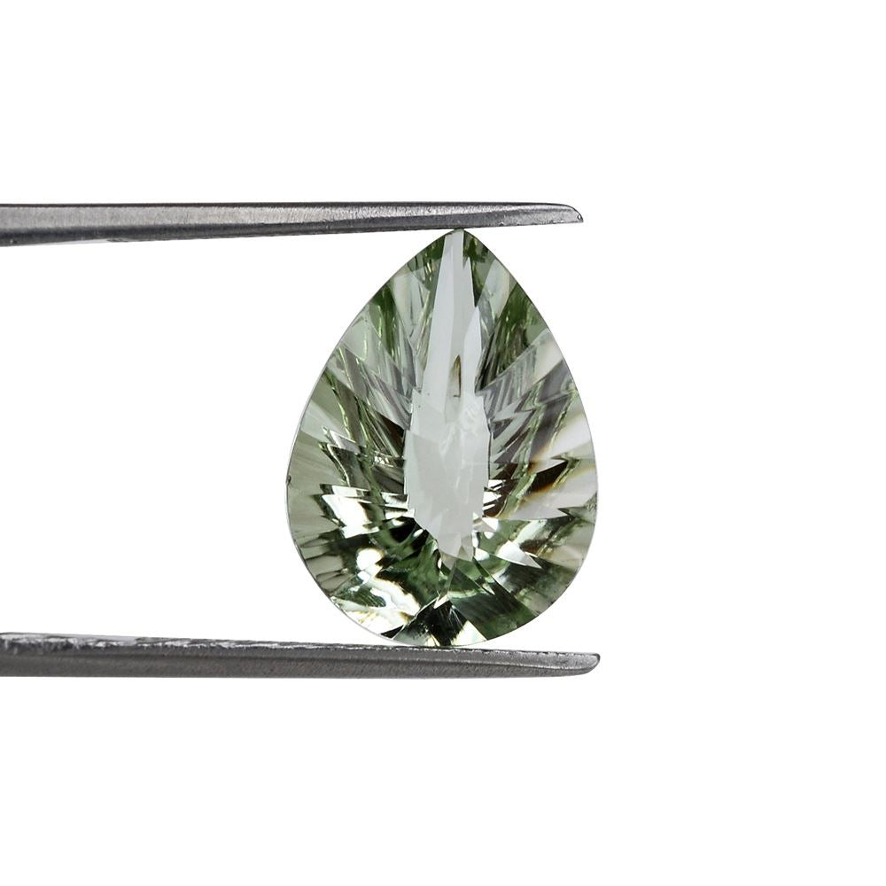 GREEN AMETHYST CONCAVE BRIOLETTE PEAR 16X12MM 6.78Cts.