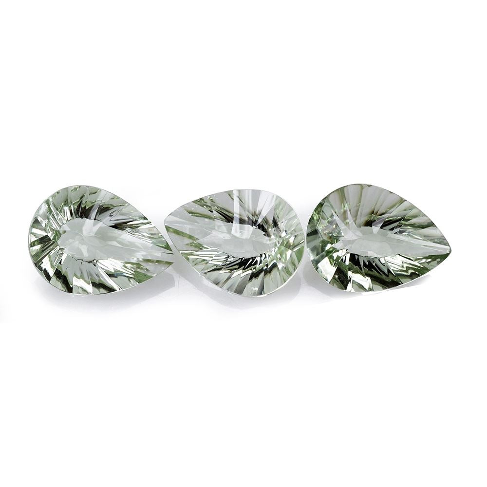 GREEN AMETHYST CONCAVE BRIOLETTE PEAR 16X12MM 6.78Cts.
