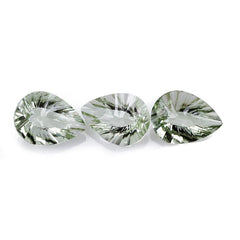 GREEN AMETHYST CONCAVE BRIOLETTE PEAR 16X12MM 6.78Cts.