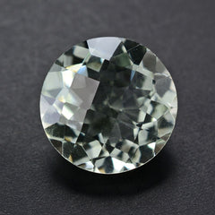 GREEN AMETHYST CHECKER CUT ROUND 11MM 4.32 Cts.