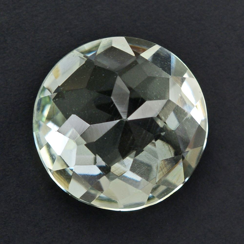 GREEN AMETHYST CHECKER CUT ROUND 11MM 4.32 Cts.