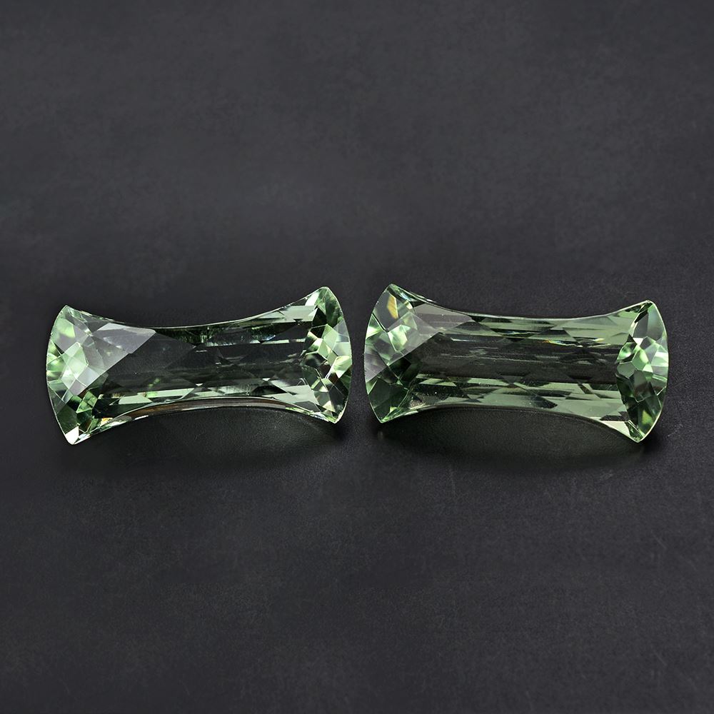 GREEN AMETHYST CHECKER CUT FANCY 24X11MM 13.00 Cts.