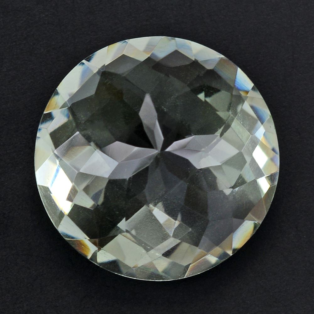 GREEN AMETHYST CHECKER CUT ROUND 18MM 17.34 Cts.