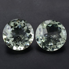 GREEN AMETHYST CHECKER CUT ROUND 18MM 17.34 Cts.