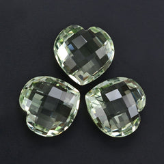 GREEN AMETHYST BRIOLETTE HEART 12MM 5.61 Cts.