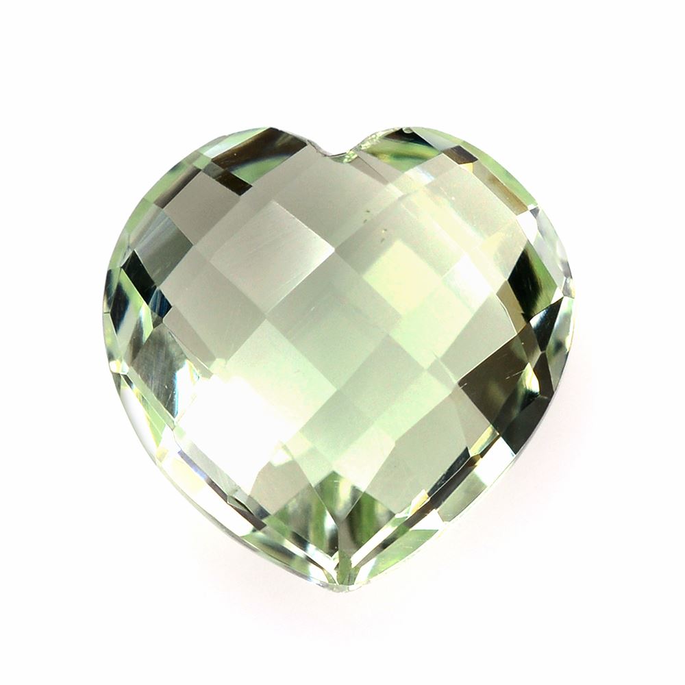 GREEN AMETHYST BRIOLETTE HEART 12MM 5.61 Cts.