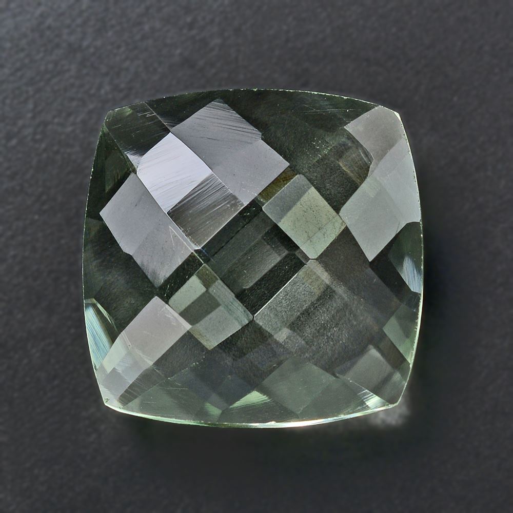 GREEN AMETHYST BRIOLETTE CUSHION 15MM 8.31 Cts.