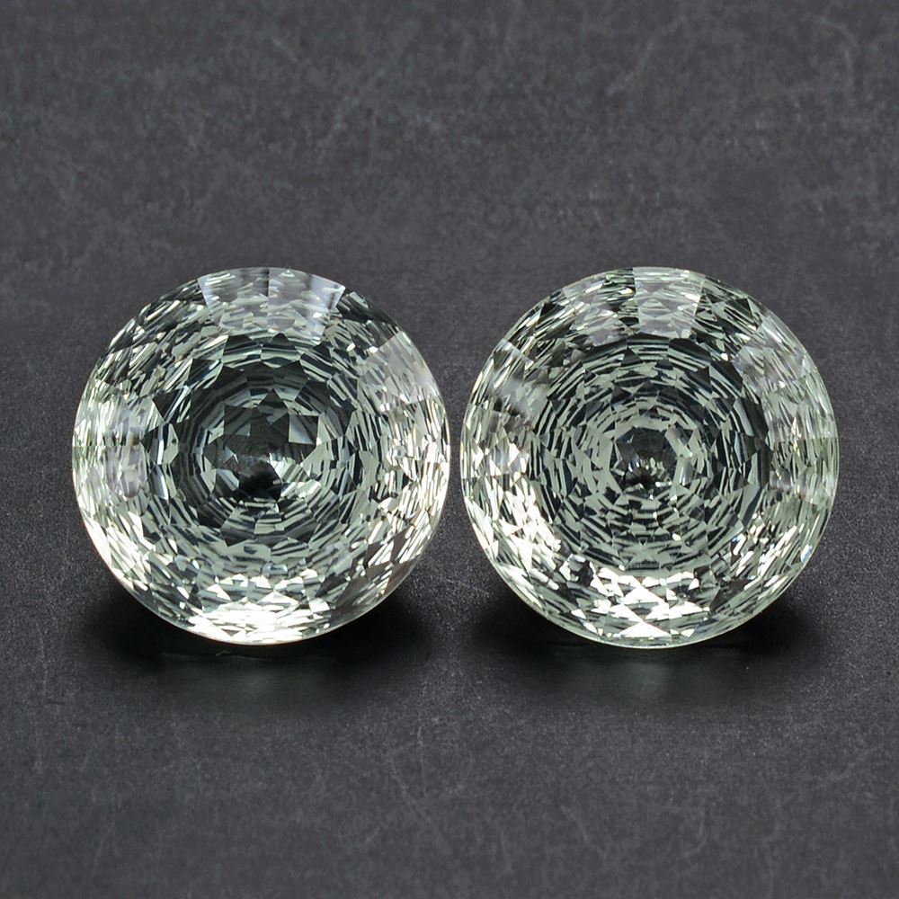 GREEN AMETHYST NIRVANA CUT ROUND 14MM 8.57 Cts.